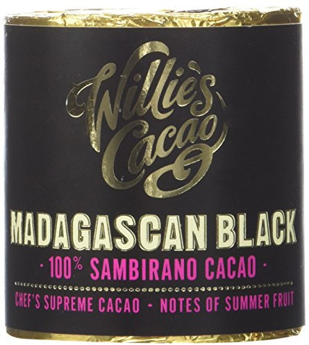 Willie's Cacao - 100% Cacao - Madagascan Black 100% Sambirano cacao - 180g x 6 - Summer fruit notes - For cooking, baking, drinks - Vegan & No Added Sugar