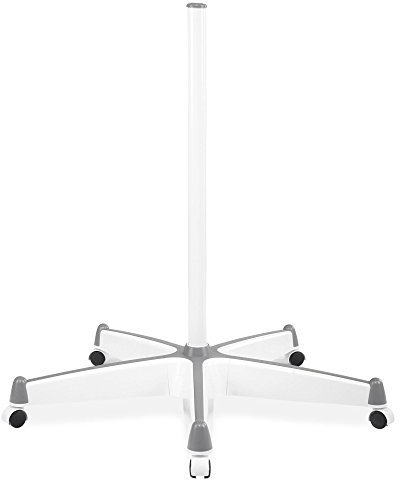 Trépied à roulettes Showlite RS-100W pour lampe loupe (5 pieds avec roulettes, hauteur : 70 cm, diamètre intérieur du tube : 1,3 cm) blanc