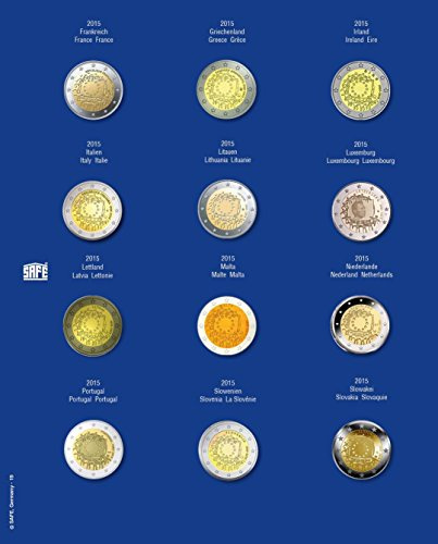SAFE 7302-19 Ergänzungsblatt für 2 Euro Münzen in Kapseln für das Jahr 2015