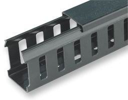 Cable trunking 37.5x50mm,2m length - A range of closed slot trunking with lids, ideal for use in control panels and cabinets to indicate cables and safe wiring.