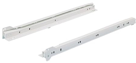 Paire de coulisses à galets FR402 HETTICH - L.300 mm - Charge 25 kg - Blanc - 1058344