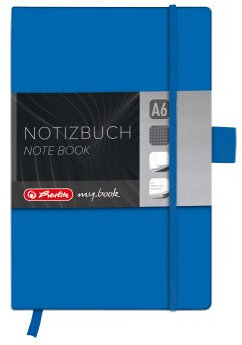 Herlitz 11369162 Notizbuch my.book Classic A6, 96 Blatt, kariert, blau