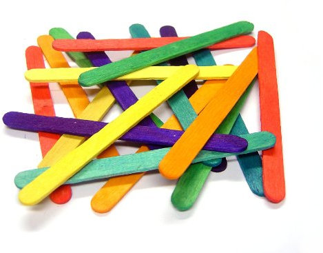 Creation Station 100 Jumbo Lollipop Sticks, Assorted Colours 150 x 19mm