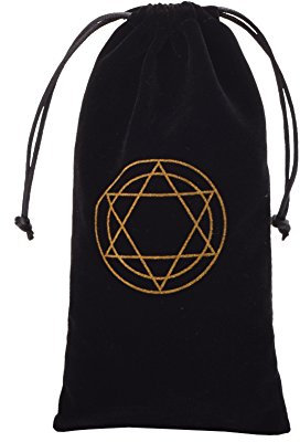 BLESSUME Tarot Beutel Tunnelzug Tasche (Schwarz 1)