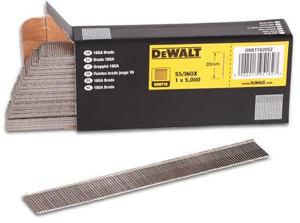 Dewalt BT Pins DNBT1840SZ (18 GA, Stainless Steel, Type 0°, Wire Size: 1.25 x 1.0 mm, 40mm Length, 5,000 Pieces) Silver
