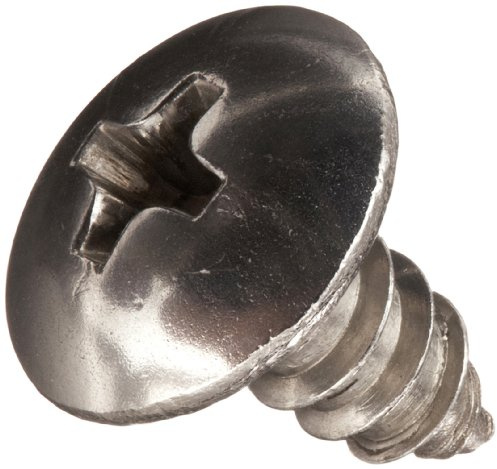 Small Parts 0806ABPT188 18-8 Stainless Steel Sheet Metal Screw, Plain Finish, Truss Head, Phillips Drive, Type AB, #8-18 Thread Size, 3/8 Length (Pack of 100)