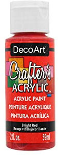 DecoArt Crafter's All Purpose Acrylic Paint 59ml - Bright Red