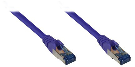 Good Connections Cat.6A Ethernet LAN Patchkabel mit Rastnasenschutz RNS, S/FTP, PiMF, halogenfrei, 500MHz, OFC, 10-Gigabit-fähig (10/100/1000/10000-Base-T Ethernet Netzwerke) - z.B. für Patchpanel, Switch, Router, Modem - violett, 20m
