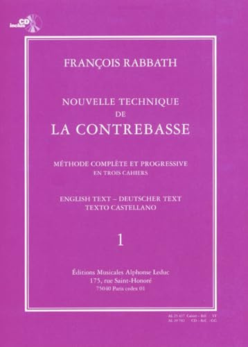 Nouvelle Technique de la Contrebasse, Cahier 1. Comprend Enregistrement(s) en ligne