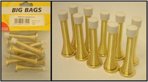 10 DOORSTOP DOOR STOP SPRING SPRUNG SPIRAL BRASS