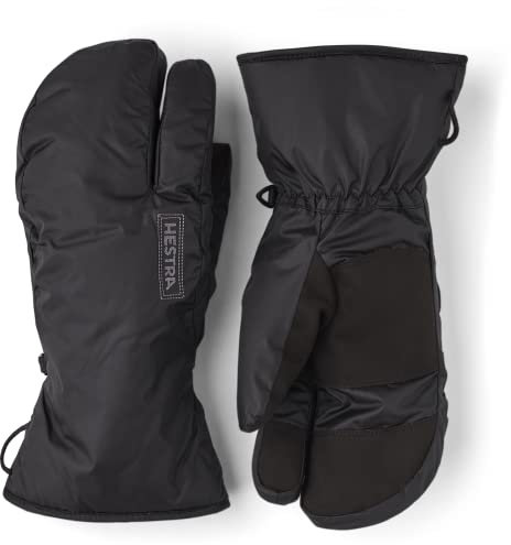 HESTRA Unisex Army Leather Expedition Liner 3 Finger Handschuhe Schwarz/Grau 9