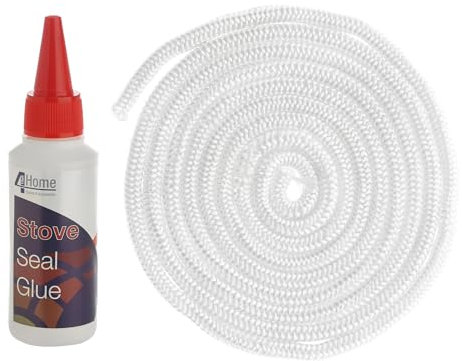 Stove Rope Door Seal Wood Log Burner Fire Glass Glue Adhesive 3 Metres / 100ml (Rope Thickness: 10mm)