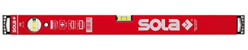 Sola SM RED Wasserwaage aus Aluminium, 40 cm, mit 2 Luftblasen, Rot