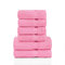 etérea Carli Frottee Handtücher Set - 100% Baumwolle - Oekotex 500 GSM - 6 TLG - 2X Duschtuch 70x140 + 4X Handtuch 50x100 - Bath Towel Frottiertücher - Rosa