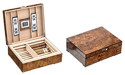 HUMIDOR MEDIUM RADICA OLMO OPACO MIT CEST. LUBINSKI