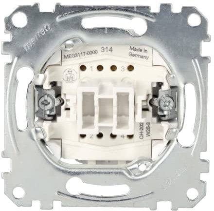Schneider Electric Merten Kreuzschalter-Einsatz, Unterputz, Steckklemmen, 1-polig, 10A, AC, 250V, Artikelnummer MEG3117-0000