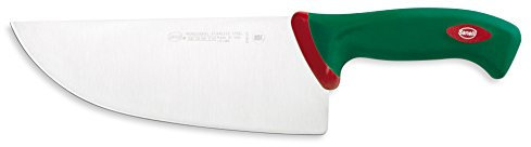 Sanelli Premana Professional Coltello Largo, Acciaio Inossidabile, Verde/Rosso, 34.5 x 3 x 8 cm