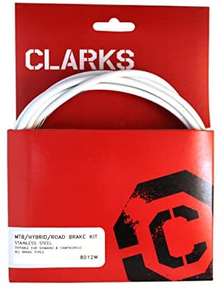 Clarks Universal S/S Front and Rear Brake Cable Kit W/ P2 White Outer Casing