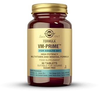 Solgar Formula VM-Prime for Adults 50 Plus Tablets - Pack of 60 - For Daily Health and Wellbeing - Smaller Easier-To-Swallow Tablets -Vegan and Gluten Free
