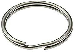 Merriway BH02294 (10 Pcs) 38 mm (1.1/2 Inch) Spring Steel Key Ring, Nickel Plated - Pack of 10 Pieces
