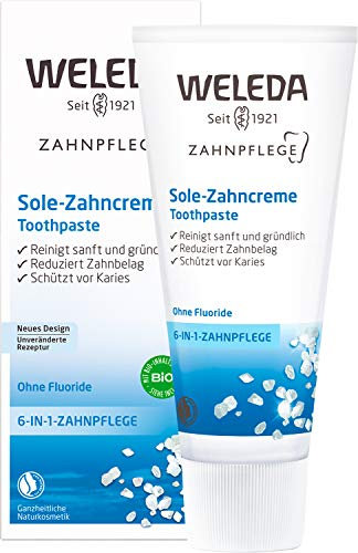 WELEDA Bio Sole Zahncreme, fluoridfreie Naturkosmetik Zahnpasta zur Vorbeugung von Karies und zum Schutz der Zähne vor schädlichen Säuren und Zahnstein (1 x 75ml)