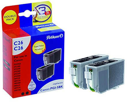 Pelikan C26 Double Pack - Druckerpatrone (ersetzt Canon PGI 5Bk) - 2 x Schwarz