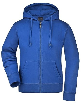 James & Nicholson Damen Kapuzen-Sweatjacke - Hochwertige Kapuzenjacke aus formbeständiger Sweatware | Farbe: royal | Grösse: L
