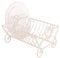 Cream Cast Iron Kitchen Sink Dish Drainer 10 Compartment Plate Drying Rack