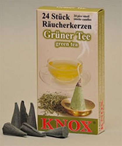 KNOX Räucherkerzen - Duft: Grüner Tee - Menge: 24 Stück - Brenndauer: ca. 10-15 min - Made in Germany