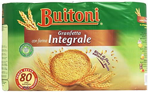 Buitoni Granfetta Fette Biscottate Integrali mit Vollkornmehl 80 fette Vollkorn Zwieback Kekse 600g