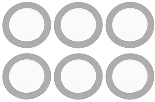 Flirt by R&B 576870 Doppio Speiseteller/flacher Teller, Ø 27 cm, Porzellan, grau (6er Pack)