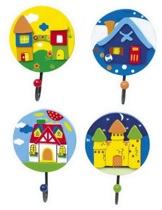 Garderobenhaken Kinderzimmer 4er Set, 7568
