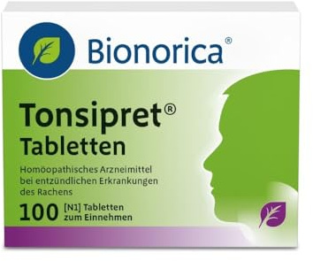 Tonsipret® Tabletten - pflanzliche Hilfe bei Halsschmerzen, 100 Stück | Bei akuter Hals- & Rachenentzündung I Tabletten im Mund zergehen lassen I Ab 1 Jahr I kein Taubheitsgefühl