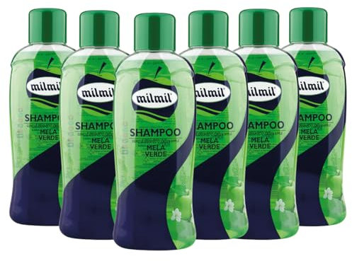 Milmil Neutrales Shampoo, Duft grüner Apfel, geeignet für fettiges Haar - 6 x 1000 ml