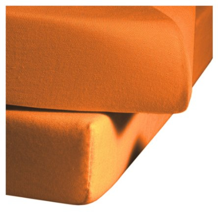 fleuresse Comfort Spannbettlaken, Jersey, orange, 200 x 200