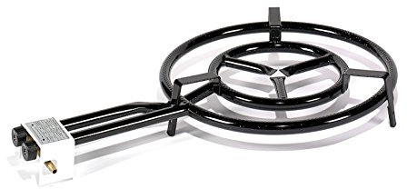 VAELLO - Réchaud à Paella Émaillé - Brûleur à Gaz Butane et Propane pour Poêle à Paella - Accessoire de Cuisine Extérieure Garanti 2 Ans - 2 Feux, Ø 50 cm