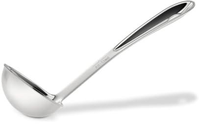 All-Clad Specialty Stainless Steel Kitchen Gadgets Soup Ladle Kitchen Tools, Kitchen Hacks Silver