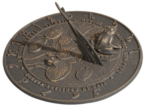 Whitehall Products Frog Sundial, Oil Rub Bronze