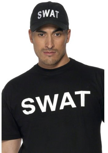Smiffys SWAT Baseballkappe, Schwarz