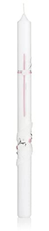 Wiedemann 167031.016 Taufkerze, Wachs, Rosa, 41, 5 x 3, 00 x cm, 1 Einheiten