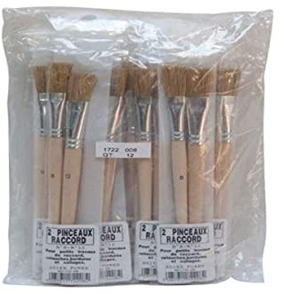 Savy 1722008 Lot de 2 Pinceaux raccord pure soie sous pochette n°8/12