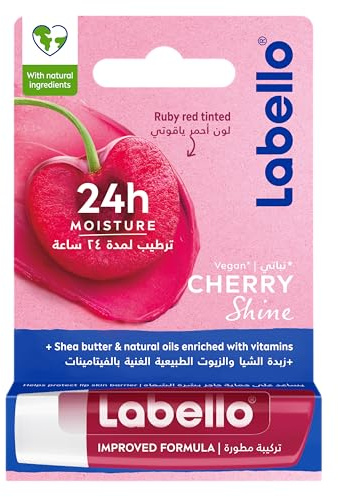 Labello Cherry Fruity Shine Lip Gloss Balm SPF 10 by Labello