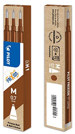 Pilot Frixion Ball Erasable Rollerball Refill (Pack Of 3) Brown Ink 0.7mm Tip