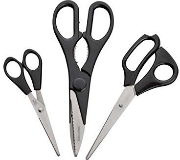 Culinare Stainless Steel 3 Pack Kitchen Scissors.