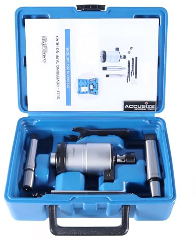Accusize Industrial Tools - 0-1/4'' Self-Reversing Tapping Head with JT6 Jacobs Taper, Precision Depth Control, for Drill Press, 2600-4002