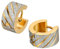 JewelryWe Schmuck Herren Ohrringe, Edelstahl, Breit gestreift Creolen Ohrstecker, Gold
