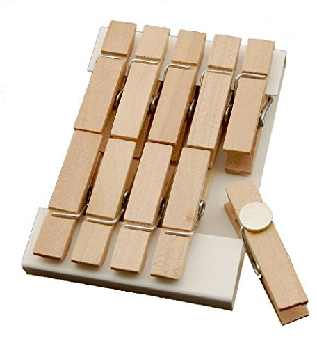 Summer-Ray 50 Mini Pinces magnétiques en Bois véritable pour réfrigérateur