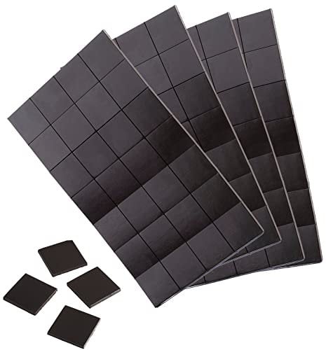 WINTEX - 112 Placas Magnéticas Autoadhesivas - Láminas Magnéticas Adhesivas de 20 mm x 20 mm x 1.2 mm - Placas Resistentes en Negro - Imanes Pegatina Adhesivos - para Fijar Fotos en Pizarra