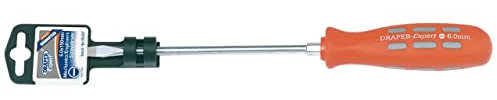 Draper 55487 Expert Plain Slot Flared Tip Mechanics Screwdriver, 6mm x 150mm , Blue