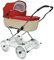 EICHHORN Kinderwagen Weidenkorb - Kinderwagen aus echter Weide, handgeflochten, Korb Natur, Stoff Rot